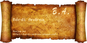 Bérdi Andrea névjegykártya